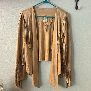 Suede fringe jacket